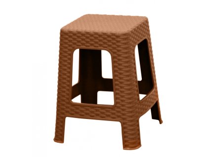 2421 mega plast taburet polyratan 45 x 35 5 x 35 5 cm okrovy