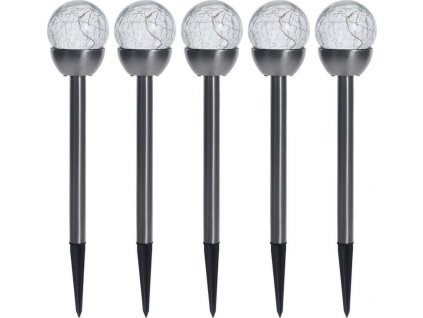 4044 koopman set 5 ks zavesnych solardnich led lamp progarden prumer 6 cm vyska 36 cm nerez sklo