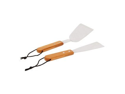 4641 somagic prislusenstvi pro plynove plancha grily sada 2 ks nerezoveho prislusenstvi s drevenou rukojeti obracecka 27cm sterka 27cm