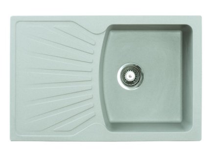 4923 metalac inko obdelnikovy drez x granit quadro plus 770 x 500 mm prumer 90 mm pro sifon tl 12 mm sedy vcetne sifonu