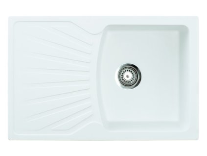 4932 metalac inko obdelnikovy drez x granit quadro plus 770 x 500 mm prumer 90 mm pro sifon tl 12 mm bily vcetne sifonu