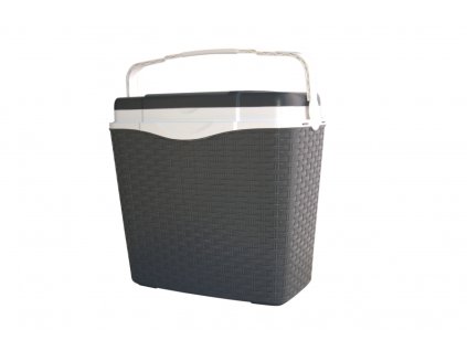 6114 krokodil chladici box ratan 24 l sedy