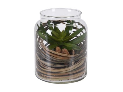 8556 koopman dekoracni umela kvetina ve sklenene doze dekor c 4