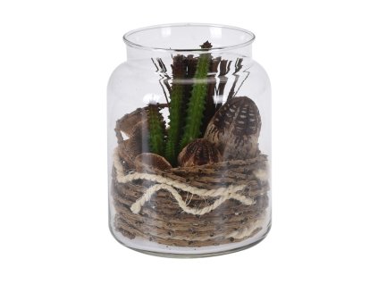 8562 koopman dekoracni umela kvetina ve sklenene doze dekor c 5