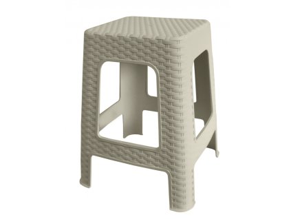 9960 mega plast taburet i polyratan 45 x 35 x 35 5 cm capuccino
