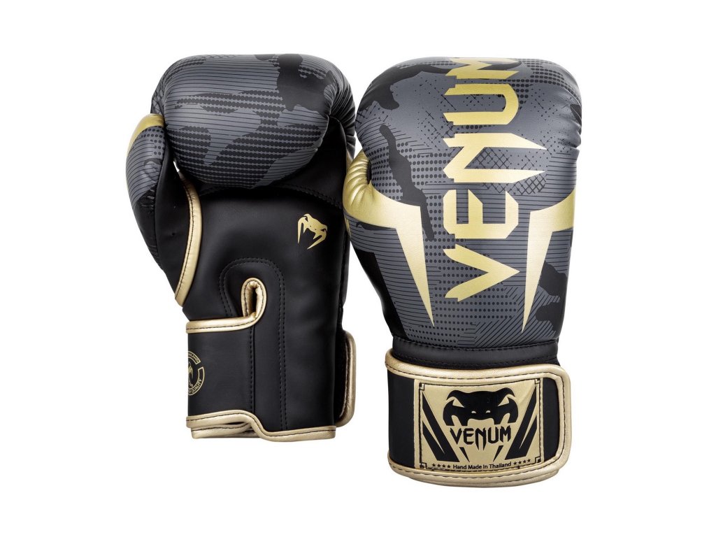 Boxerské rukavice Venum Elite - černá/zlatá barva