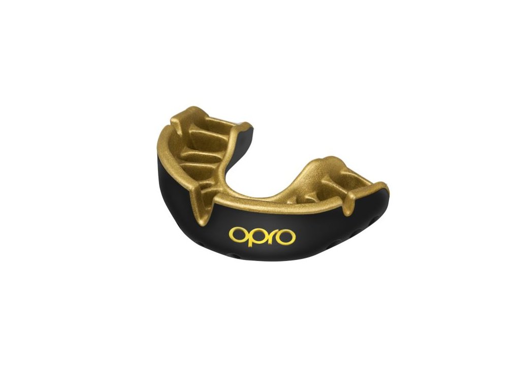 OPRO Gold JUNIOR chrániče zubů - černá/zlatá barva