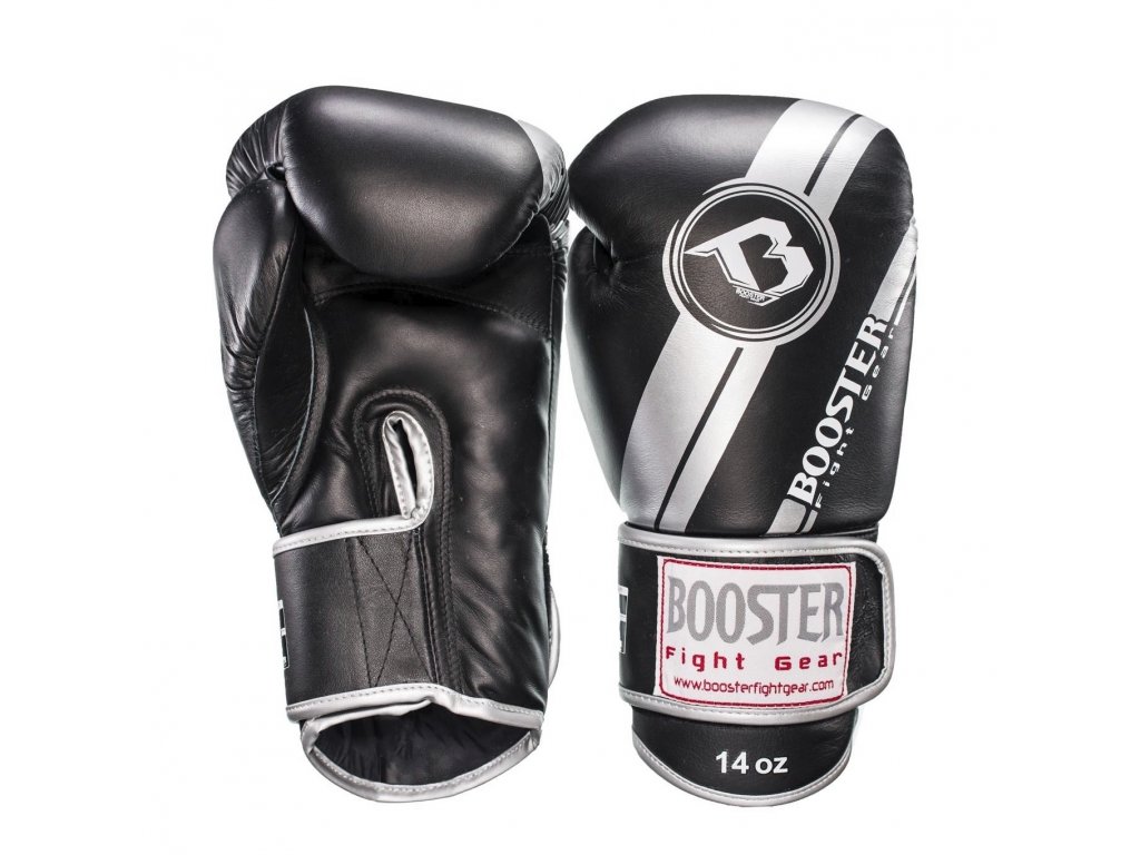 Booster kožené boxerské rukavice SILVER Foil - černá