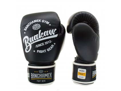Kožené boxerské rukavice Buakaw - černá barva