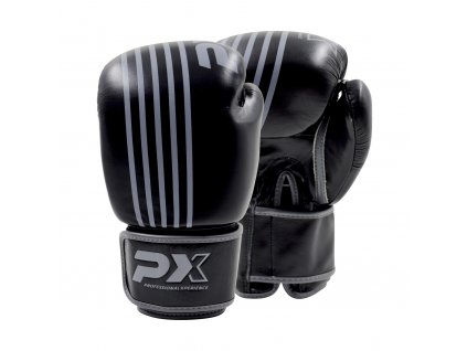 Boxerské rukavice Phoenix kožené - černá/šedá barva