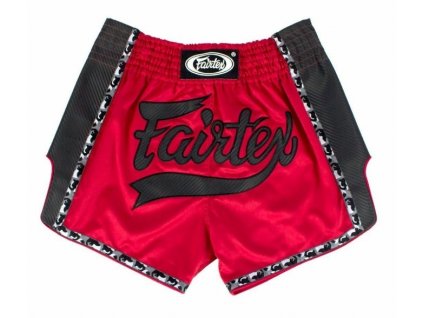 Fairtex Trenky na Thajský box - červená barva/šedé logo