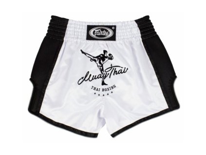 Fairtex trenky na Thajský box BS1707 - Muay Thai motiv - bílá