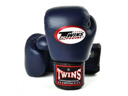 Boxerské rukavice kožené TWINS - navy barva