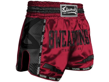 8 WEAPONS Muay Thai trenky Carbon - Red Down - červená