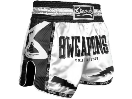 8 WEAPONS Muay Thai trenky Carbon - Snow Night - bílá