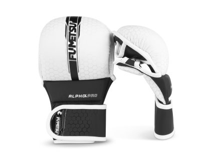 Sparingové rukavice Fumetsu Alpha Pro MMA bílá/černá