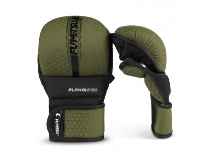 Sparingové rukavice Fumetsu Alpha Pro MMA olivově zelená