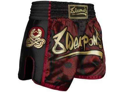 8 WEAPONS Muay Thai trenky  Super Mesh Naga  - černá/červená