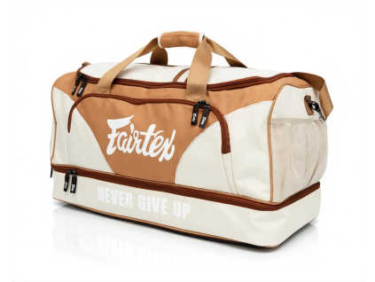 Velká taška Fairtex NEVER GIVE UP - béžová