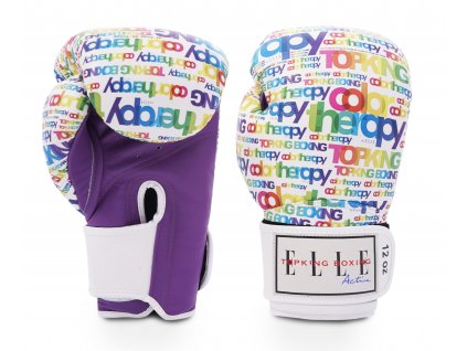 Top King a Elle Active boxerské rukavice Color Therapy - bílá/fialová