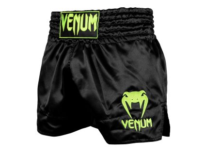 Venum šortky na thajský box Classic - černá/neon žlutá