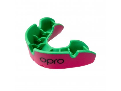 OPRO Silver chrániče zubů Junior - růžová/zelená