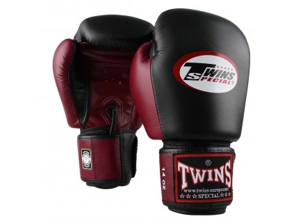 Boxerské rukavice TWINS - černá/vínová