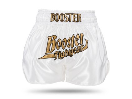 Trenky na thajský box Booster Thunder  - bílá/zlatá