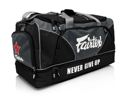 Velká taška Fairtex NEVER GIVE UP - černá/šedá