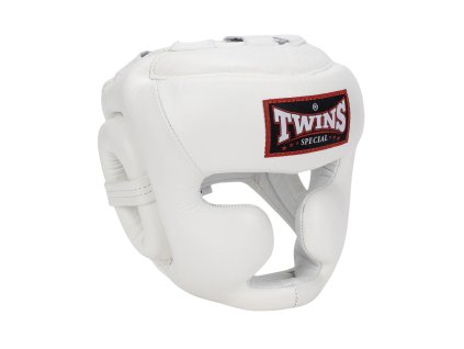 Přilba na box TWINS kožená HGL-3 -bílá