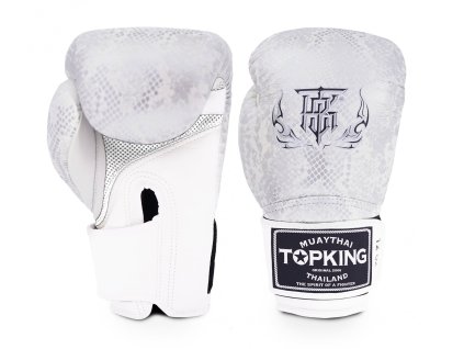 Boxerské rukavice TOP KING Super Star Snake Air  TKBGSS - bílá/stříbrná