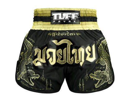 TUFF Muay Thai trenky Chalawan Yantra - černá/zlatá