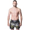 8 WEAPONS Muay Thai trenky Carbon - SAK YANT TIGERS - černá/neon žlutá