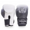 Top King kožené boxerské rukavice Super Star - stříbrná/černá