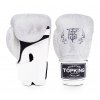 Top King kožené boxerské rukavice Super Air Snake  - stříbrná/bílá