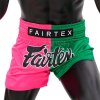 Fairtex trenky na Thajský box BS1911 - zelená/růžová