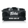 Velká taška Fairtex NEVER GIVE UP - černá/šedá