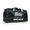 Velká taška Fairtex NEVER GIVE UP - černá/šedá