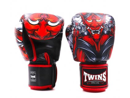 BOXHANDSCHUHE TWINS FBGVL3-58 KABUKI - Schwarz/Rot