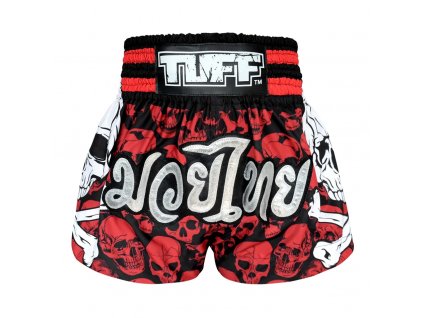 Tuff Muay Thai Shorts Battalion Skull  - rot