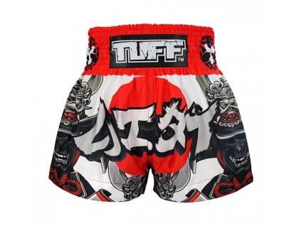 Tuff Muay Thai Shorts The Samurai of Siam - weiß/schwarz