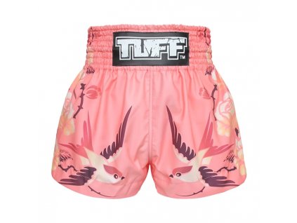 Tuff Muay Thai Shorts the Pink Birds and Roses - rosa