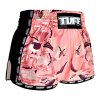Tuff Muay Thai Shorts Hanuman Birds with Roses - Pink