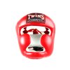 Přilba na box TWINS KOŽENÁ HGL-3 - červená/bílá