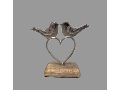 Srdce s ptáčky na podstavci