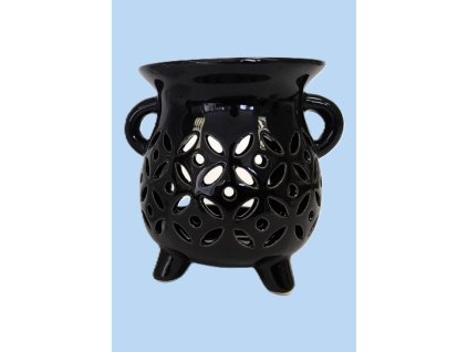 Aromalampa černá s květy