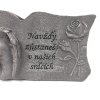 Anděl - svícen s růží a nápisem