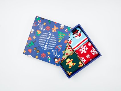 Veselé ponožky chrstimas box 4 pack