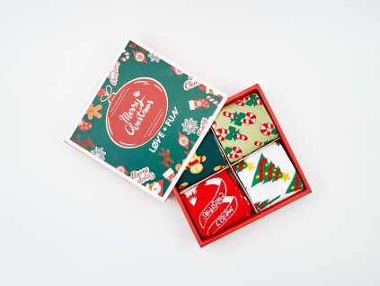 Veselé ponožky chrstimas box Snow 4 pack