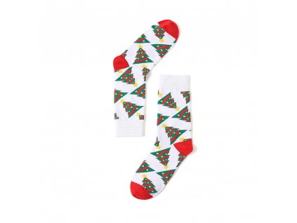 Pohled na vánoční ponožky se stromky Star v páru